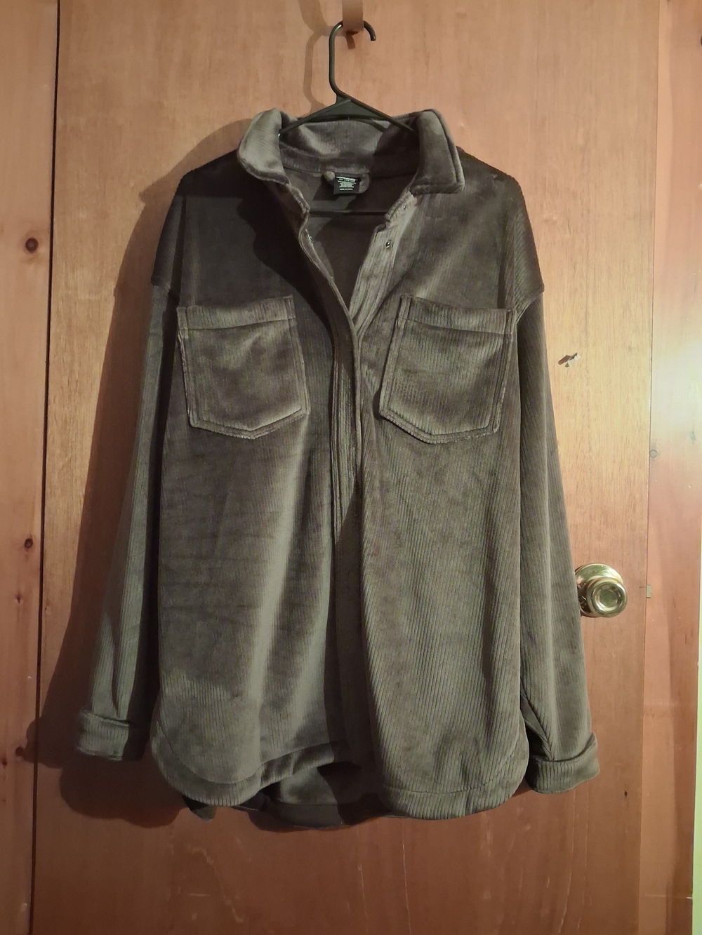 Avia Dark Grey Heavy Silky Corduroy Shirt Jacket -NWOT